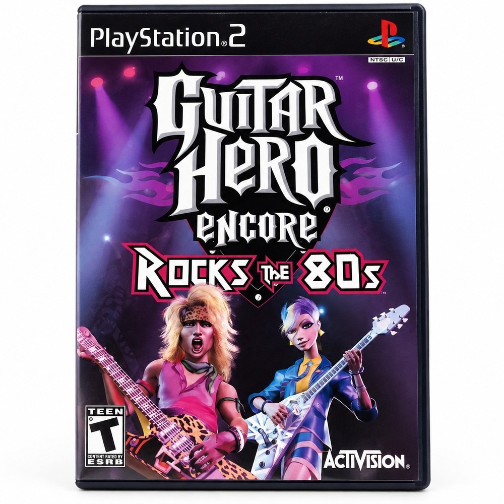 Guitar Hero Encore Rocks the 80s PS2 PlayStation 2 CIB Manual Disc Activision